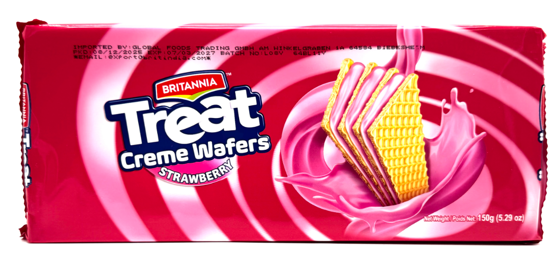 BRITANNIA TREATS WAFERS STRAWBERRY 150G