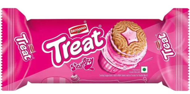 BRITANNIA TREATS STRAWBERRY 100G