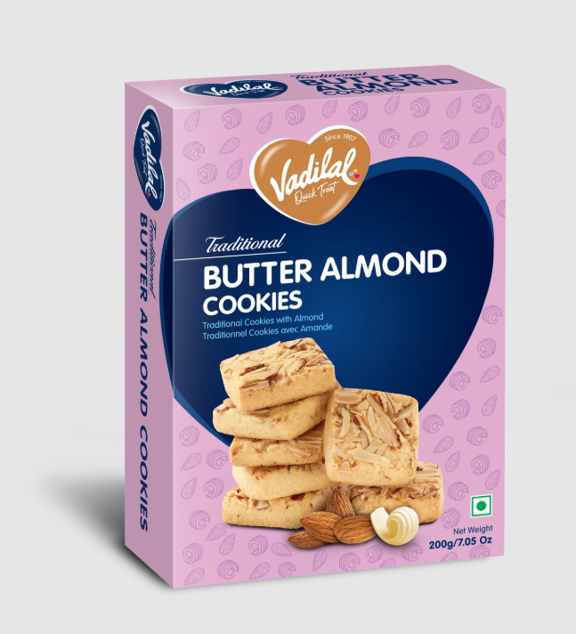 VADILAL BUTTER ALMOND COOKIES 200G